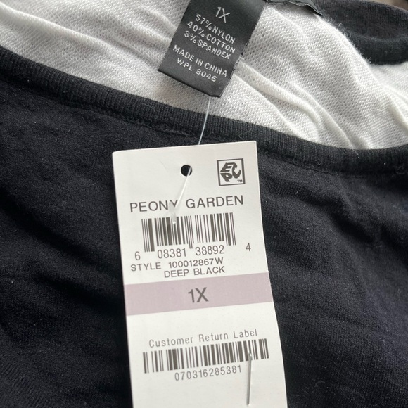 INC International Concepts Black White Long Sleeve Sweater Style Tunic 1X - Picture 9 of 10